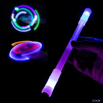 מגניב מסתובב פלאש LED טווה עט למבוגרים משכך מתח ילדים ילדים מסתובבים עט צעצוע מתנות זוהר בחושך ספינר