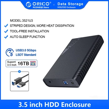 ORICO 3.5 אינץ ' כונן קשיח חיצוני מארז USB 3.0 ל-SATA 3.0 כונן קשיח מקרה עבור 2.5/3.5 HDD קופסה עם 12V2A מתאם מתח