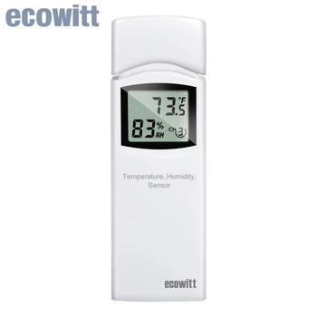 Ecowitt WN31(WH31) מד לחות אלחוטי 8-ערוץ טמפרטורה לחות חיישן עם תצוגת LCD (שער לא כלול)