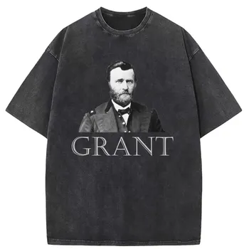 הנשיא גרנט חולצות ליפול Tshirts גברים שרוול ארוך אופנתי רגיל Sportswears קבוצת נשים יוניסקס וינטג ביגוד