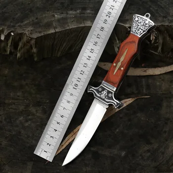 קולומביה פלדה ומתקפל עם נרתיק עץ להתמודד עם קשיות גבוהה חיצוני סכין ציד קמפינג הישרדות כלים