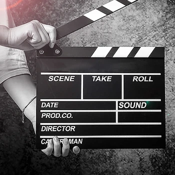 סרט כפיים לוח, הוליווד מוחא לוח עץ הבמאי של סרט קולנוע לוחות עץ אביזר עם שחור ולבן, 28x31cm