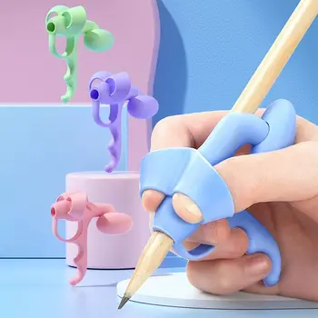 ילדים של חמש אצבעות כתיבה יציבה תיקון מחזיק עט סיליקון עיפרון אוחז לילדים למידה סיוע יציבה תיקון כלי