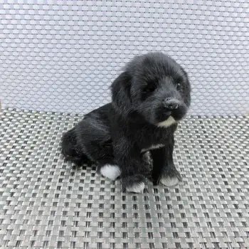 כריעה סימולציה כלב צעצוע פוליאתילן&פרוות כלב שחור דגם מתנה על 19x17x13cm 1303