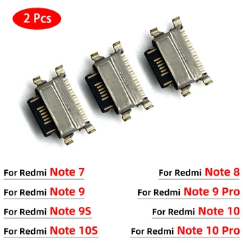 2 יח 'טעינת USB מחבר יציאת Xiaomi Redmi הערה 10 9 9 10 Pro מיקרו USB לטעינה יציאת ג' ק תקע תיקון חלק