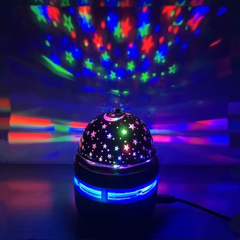 כוכב מנורת המקרן Usb מופעל צבעוני סיבוב כדור קסום אור המכונית אווירה המנורה KTV בר דיסקו DJ למסיבה שלב אור