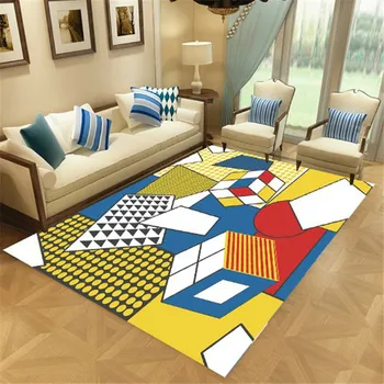 צבע גיאומטריה אופנה רך פלנל מודפס 3D שטיחים שטיח שטיחים נגד החלקה גדול השטיח השטיח קישוט הבית זרוק משלוח 12