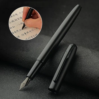 מתכת היער השחור למילוי חוזר עט נובע בסדר החוד דיו מילוי ממיר יוקרה עסקים חתימת עט הספר כותב מכתבים.
