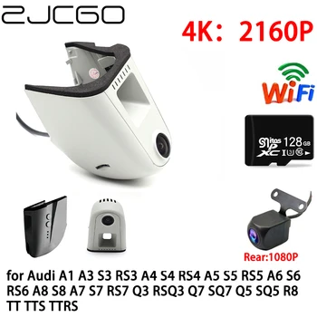 ZJCGO DVR המכונית Dash Cam Wifi מול מצלמה אחורית 2 עדשות 2K 4K 24h חניה עבור אאודי A1 A3 S3 RS3 A4 S4 RS4 A5 S5 RS5 A6 S6 RS6 A8 S8