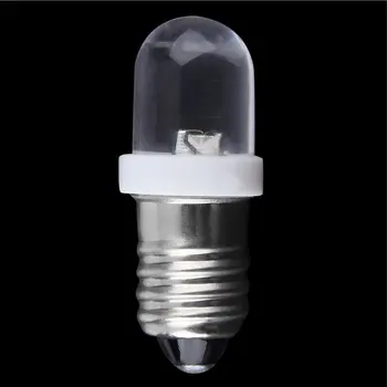עמיד E10 LED בורג בסיס הנורה חיווי לבן קר 6V DC גבוה תאורה בהירה אור מנורת הנורה לבן קר