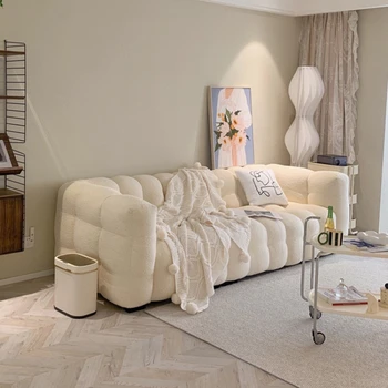 לבן הכורסה בסלון ספות עצלן מעצב יוקרה בסלון ספות חדר שינה מודרני ספה Wohnzimmer ריהוט הבית YY50SF
