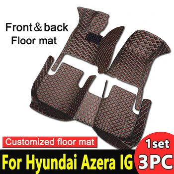 המכונית מחצלות עבור יונדאי פאר Azera IG 2019~2022 נגד לכלוך משטח שטיחים מעור שטיח הרצפה שטיחים משטח הפנים חלקים אביזרי רכב