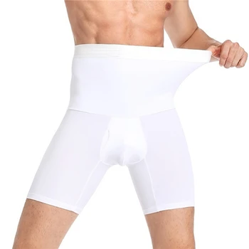 גברים הגוף מגבש מכנסיים קצרים דחיסת הרזיה Shapewear המותניים מאמן בטן שליטה התחתונים דוגמנות החגורה נגד שפשוף בוקסר מכנסיים