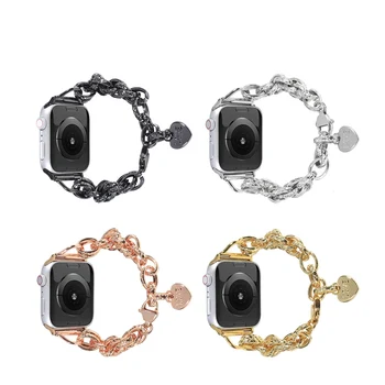אופנה יוקרה צמיד אפל שעונים סדרה 7 41MM 45MM נירוסטה Watchbands על iwatch 40 44MM 38 רצועת 42MM הלהקה