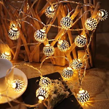 40 LED מרוקאי 5M/4M זר LED אורות מחרוזת חג המולד חג המולד חיצונית החג מסיבת חתונה התינוק במיטה פיות אורות לקישוט