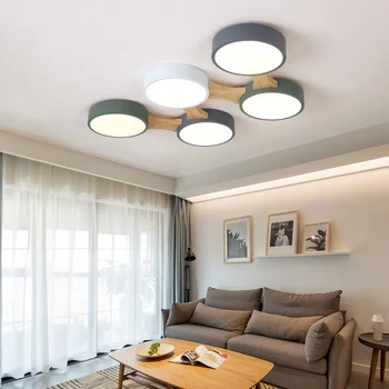 החיים המודרניים חדר אור תקרת LED עץ מנורת התקרה בחדר השינה תאורה שקוע תקרה מנורת התקרה תקרה מקורה אור