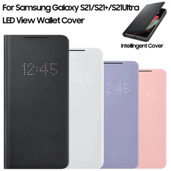 Smart LED תצוגת כיסוי עבור Samsung Galaxy S21 אולטרה 5G S21 בנוסף S21+ S21Plus S21Ultra SM-G998B SM-G996B כרטיס כיס המקרים