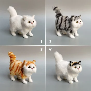 Kawaii סימולציה חתולים קטיפה בובה חמודה מציאותי הפרסי בובת חתול חמוד חתלתול קישוטים עיצוב הבית מלאכות ילד מתנה צילום אביזרים