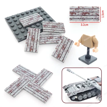 חלודה מודפס אריחים 87079 ברזל חומר דפוס 2*4 בניין moc דמויות צבאי אביזרים סצנות מודל diy מתנה הנער צעצוע