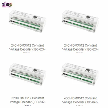 DC12V-24V 24CH 32CH 40CH DIN Rail DMX512 מפענח RJ45 טרמינל בלוק DMX כדי PWM 8/16bit LED צבע יחיד CCT RGB RGBW המנורה