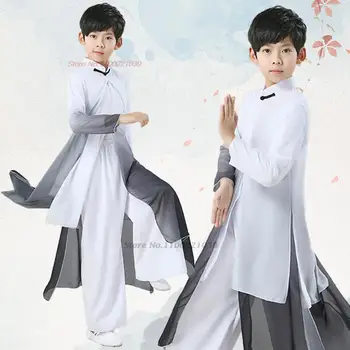 2023 סינית ילדים וינטג טאי צ ' י בגדים ביצועים החליפה וושו קונג פו המדים אומנות לחימה תחרות ביצועי בגדים