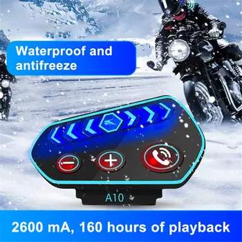 קסדת אופנוע אוזניות אלחוטיות עמיד למים 5.0 גופני גבוה אוזניות מובנה 2600 Mah סוללה ניווט אוזניות