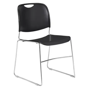 NPS® 8500 סדרה קומפקטית פלסטיק מחסנית הכיסא עם מוט מתכת מסגרת שחורה