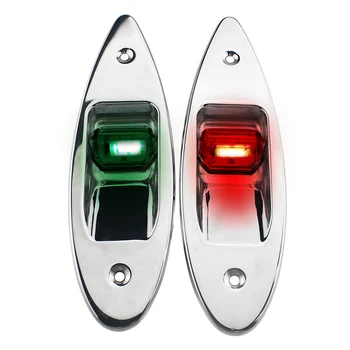 1 זוג LED אדום+ירוק הר סומק, נחת הסירה RV LED בצד אורות הניווט 12V הטבע LED הלבן 