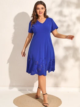 Finjani בתוספת גודל שמלות לחתוך צדפה לקצץ Midi שמלות קיץ לנשים 2023 המפלגה אלגנטי אופנה שמלות.