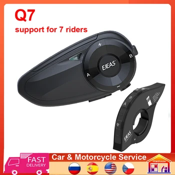 Q7 קסדת אופנוע אינטרקום 800 עם בקר Bluetooth עם תאימות ל-7 רוכבים בקבוצה לדבר BT הפנימי אוזניות