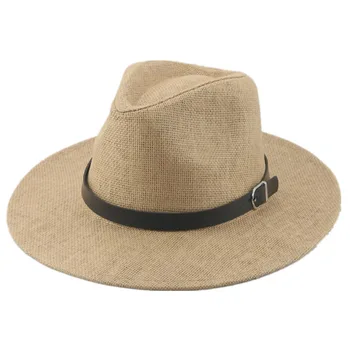 הקיץ פנמה ג ' אז כובעים לגברים נשים רחב שוליים קש כובע השמש t עם חגורה הגנת UV Fedoras החוף נסיעות קאפ