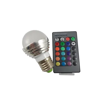 10X קידום איכות גבוהה 16 שינוי הצבע RGB LED 3W הנורה עם 24key IR מרחוק בקר E27/E14 בסיס 3W RGB משלוח חינם
