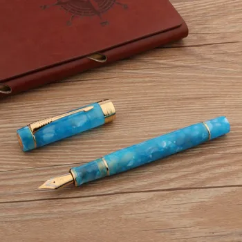 יוקרה JinHao 100 אקריליק בעט כחול שמיים חץ זהב #6 החוד ספין עסקי מכשירי כתיבה, ציוד משרדי, דיו, עטים חדשים.