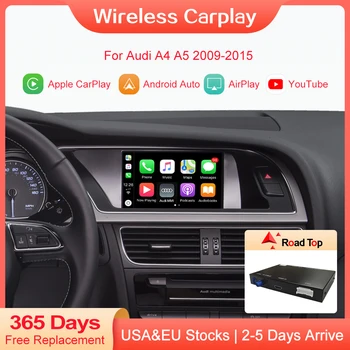 אלחוטית Apple Carplay עבור אאודי A4 A5 Q5 2009-2015, עם אנדרואיד אוטומטי ממשק AirPlay ראי קישור YouTube המכונית לשחק פונקציות