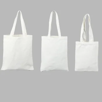 נשים לבן בד שקיות קניות אקולוגי מתקפל לשימוש חוזר כתף תיק גדול תיק כותנה תיק עם ספרים תיק ידידותי לסביבה
