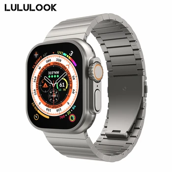LULULOOK להקת שעון עבור אפל שעונים Ultra, טיטניום להקה צמיד קישור 49mm על iWatch אולטרה צבע טיטניום