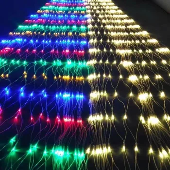 נטו LED אורות מחרוזת 8Modes האיחוד האירופי Plug 3X2M 1.5x1.5m פסטיבל חג המולד קישוט 2024 השנה החדשה מסיבת חתונה עמיד למים Navidad