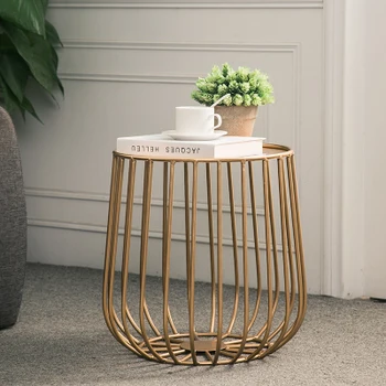קטן דלעת בצורת יצירתית ברזל יצוק שולחן קפה פשוטה המשרד הסלון פתח מכסה מדף הזהב השינה שולחן קפה