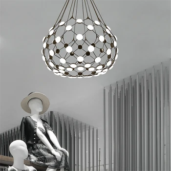 מודרני שחור שחמט חתיכות LED אורות תליון גלוב תליון מנורה Luminaire לבן אקרילי אהיל בסלון גופי תאורה
