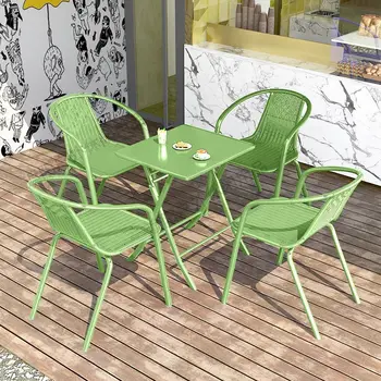 בחוץ שולחנות מתקפלים כיסאות להגדיר חלב תה חנות שולחנות חצר גני כיסא הטרקלין sillas nordicas ריהוט פטיו כורסה