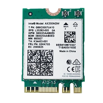 1 חתיכה רשת אלחוטית כרטיס AX200NGW 2400Mbps PCIE Wifi מתאם Wifi 6 Dual Band