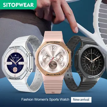 SitopWear נשים Smartwatch אופנה קדימה עיצוב ספורט חכם לצפות באיכות HD במסך מלא 24 שעות הבריאות ניטור Bluetooth מתקשר