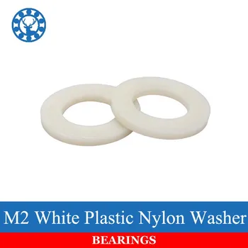 100Pcs DIN125 ISO7089 M2 פלסטיק לבן ניילון מכונת כביסה מצופה שטוח Spacer חותמות מכונת כביסה אטם טבעת