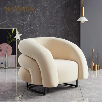 יוקרה סלון כסאות נורדי מעצב יצירתי בד פנאי יהירות קשת ספה כסא יחיד Cadeira גיימר ריהוט הבית