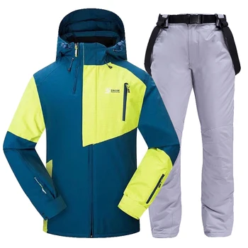 חליפת סקי נשים חורף חמים עמיד למים Windproof חיצונית, ספורט שלג, מעילים, מכנסיים חמים ציוד סקי סנובורד ' קט להגדיר גברים