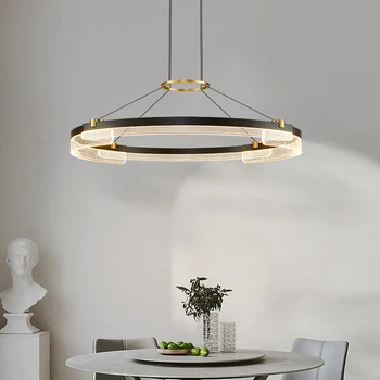 הסלון תליון מנורה מודרנית פשוט אווירה השינה הראשי מסעדה יצירתי עגולה תאורת LED אינטליגנטית
