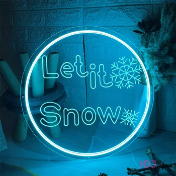 חג אורות ניאון שירד שלג הביתה בר עיצוב קישוט קיר המטבח 3D שלט Led זוהר סימנים מתנת חג המולד מסיבת