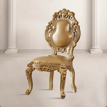זהב החתונה מודרני עץ כסאות סלון יוקרה איפור כיסא הטרקלין עיצוב עור מזדמן Cadeira פוסט מודרני רהיטים