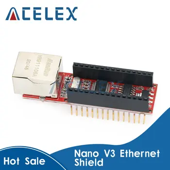 ננו V3 Ethernet Shield ENC28J60 שבב HR911105A Ethernet שרתי לוח מודול עבור Arduino Nano 3.0