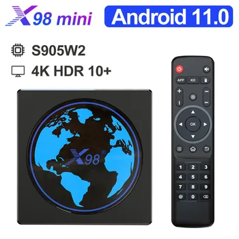 חדש x98mini 5g dual band אנדרואיד 11.0 תיבת הטלוויזיה רשת נגן s905w2 4K HD Smart TV box מקלטי iptv